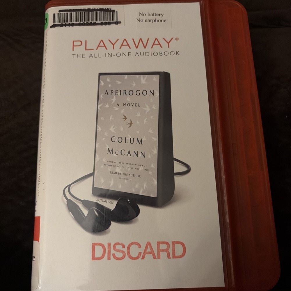 Playaway Audiobook Audio Book  Ex Library - Apeirogon By Colum McCann